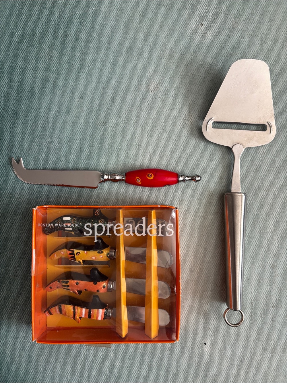 Boston Warehouse Cheese Butter Spreaders + Cheese Grader + Cheese Knife